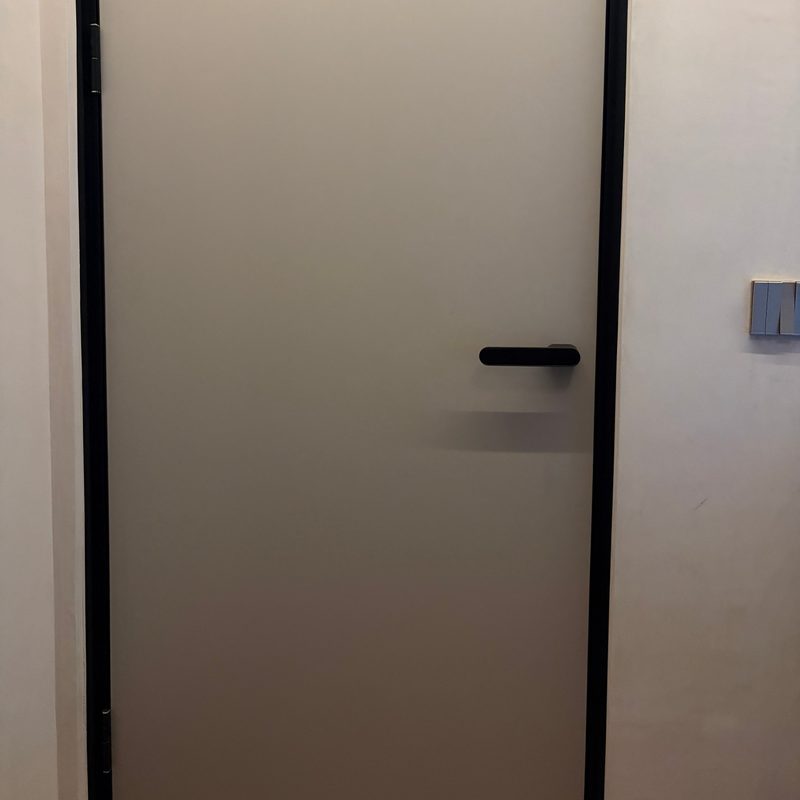 The studio's sound-reduction door
