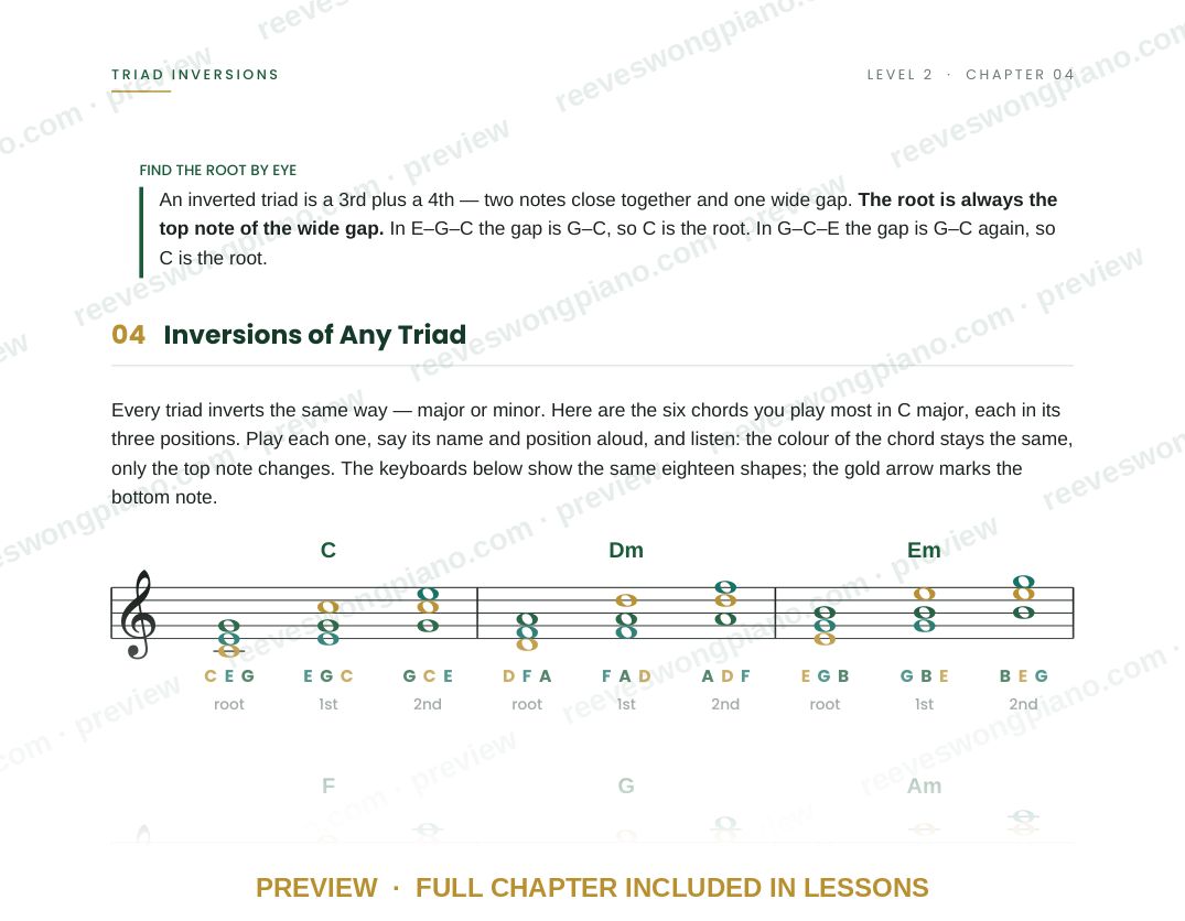 Page from Level 2 chapter 04, Triad Inversions