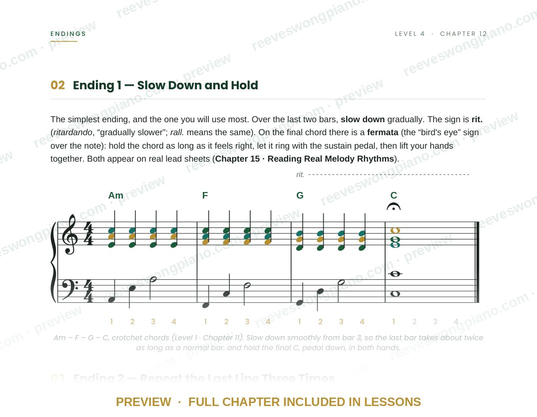 Page from Level 4 chapter 12, Endings